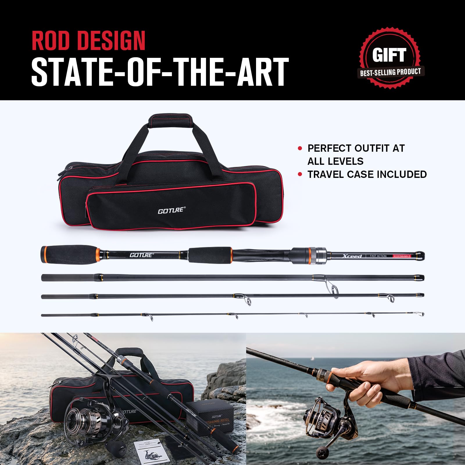 Goture Portable Spinning Fishi - Fishing Rod Combo recensie en prijs