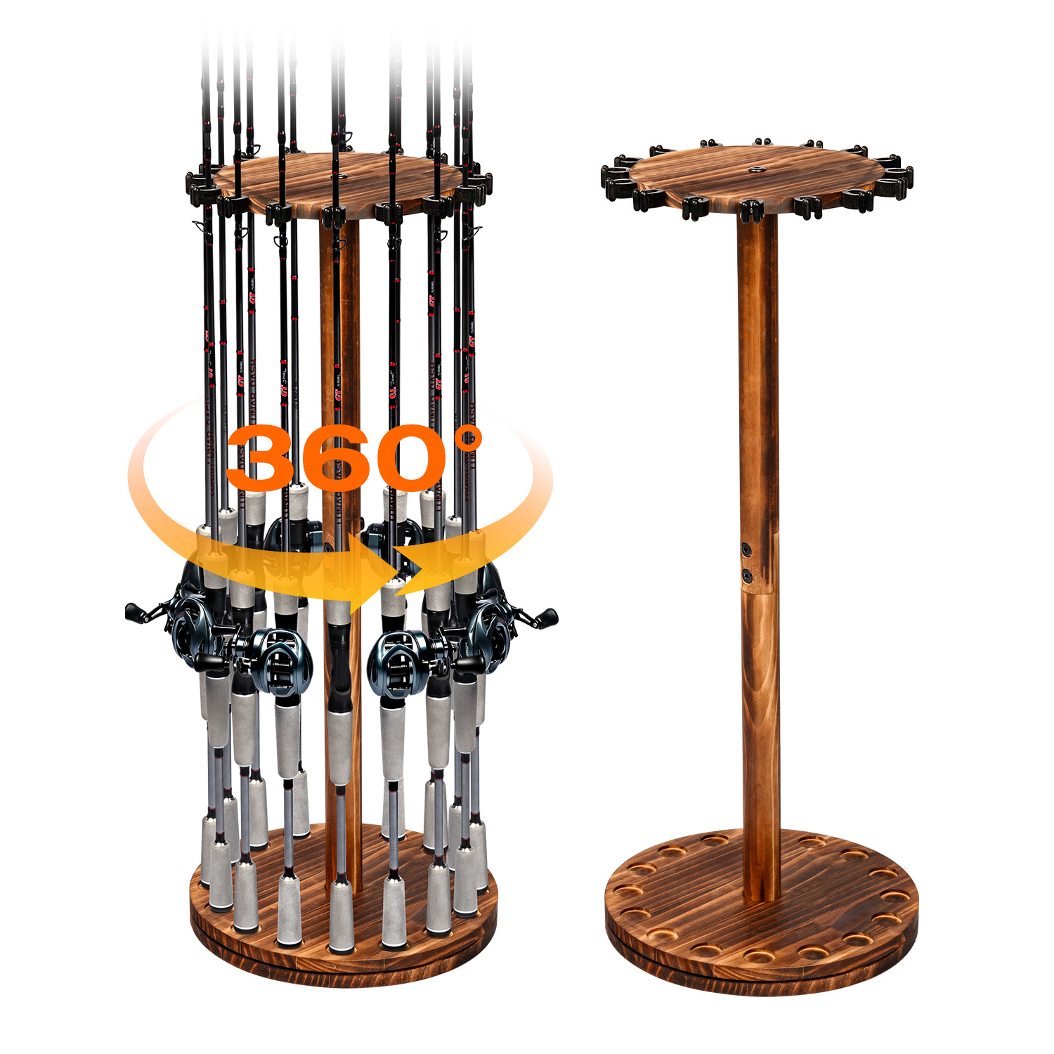 Round Carbonized Wood Fishing  - Fishing Rod Rack recensie en prijs