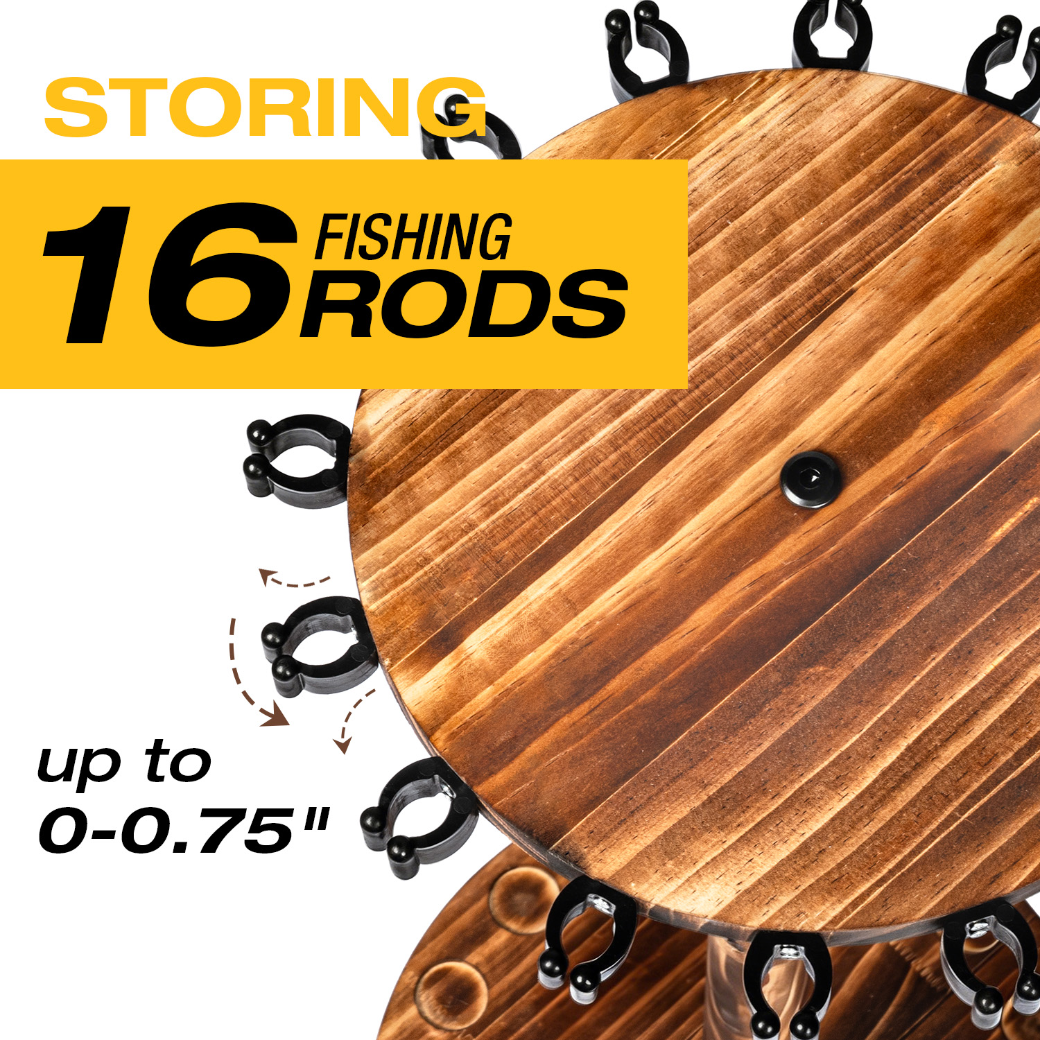 Round Carbonized Wood Fishing  - Fishing Rod Rack recensie en prijs