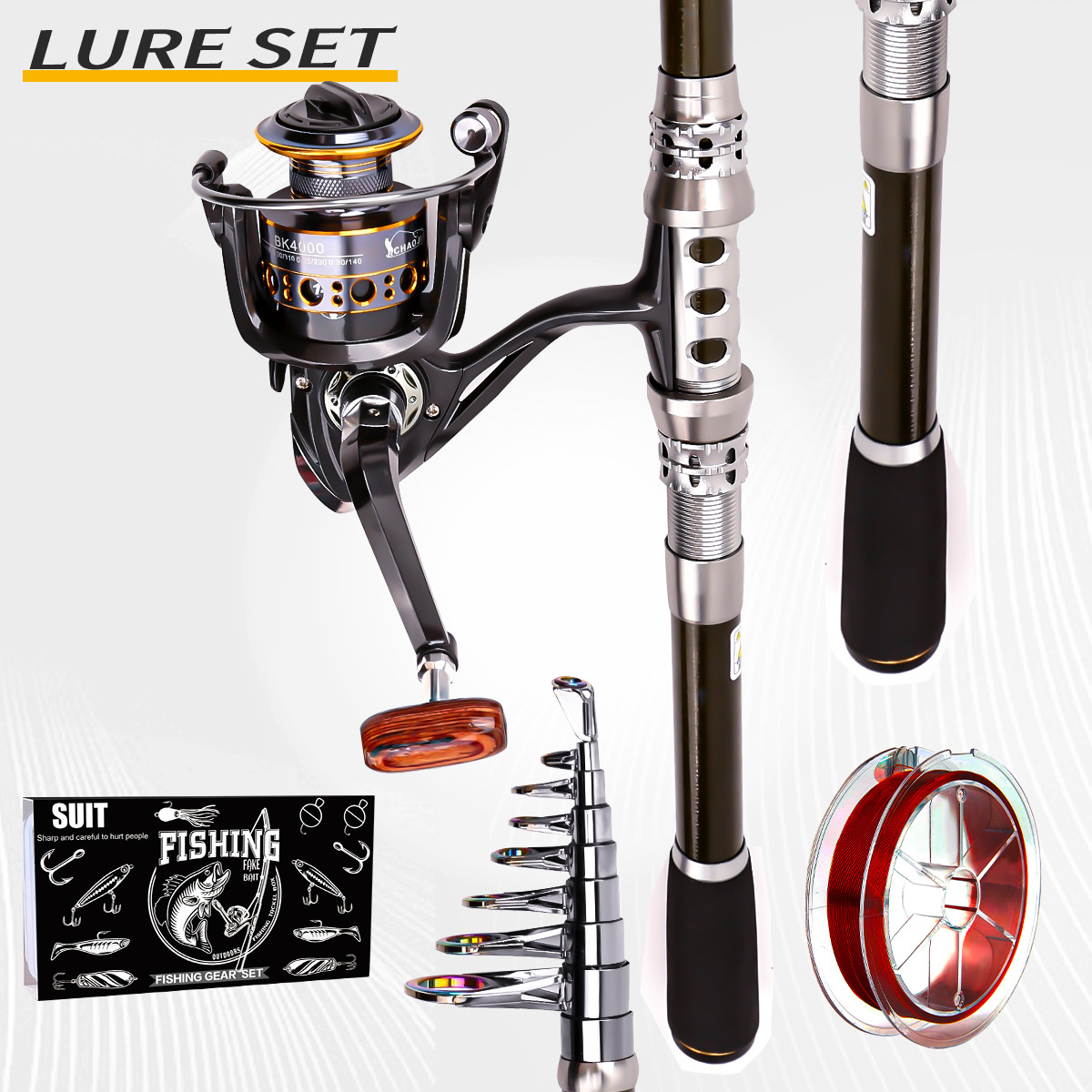Fishing Pole Set Full Kits Wit - Fishing Rod Spinning recensie en prijs