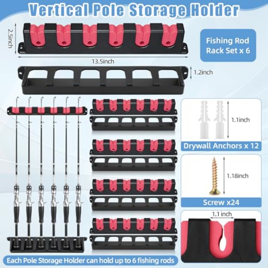 6set Fishing Rod Holders for 1 - Fishing Rod Rack recensie en prijs