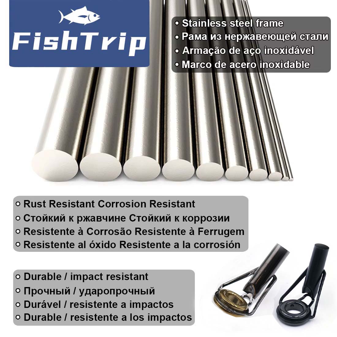 FishTrip Rod Tip Repair Kit 5~ - Fishing Rod Guide Replacement recensie en prijs